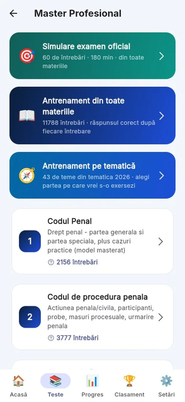 Captură din aplicația GrileMAI