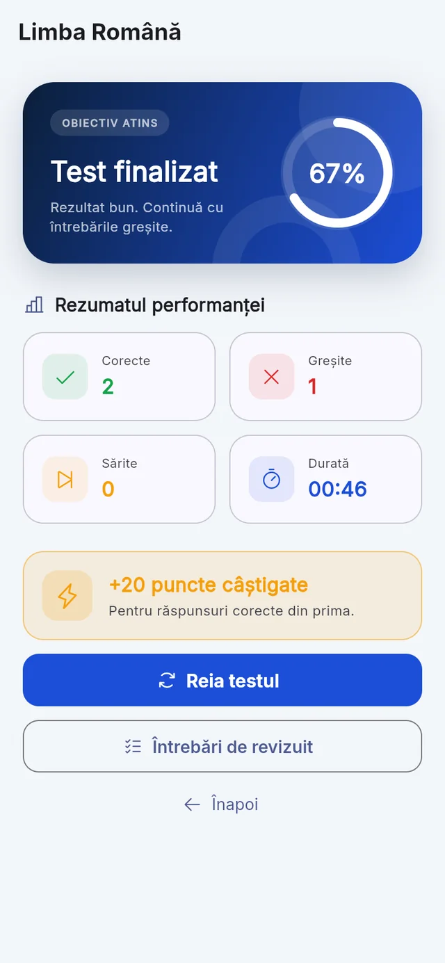 Ecranul Rezultat din GrileMAI